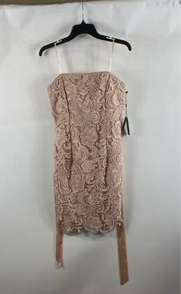 NWT Adrianna Papell Womens Pink Lace Floral Strapless Belted Sheath Dress Size 6
