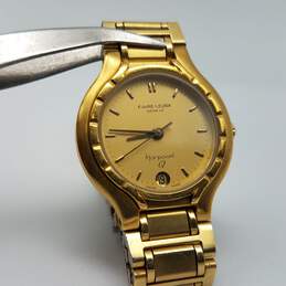 Favre Leuba Swiss 1425-43 7 Jewels 23mm Gold Tone Quartz Analog Date Watch 32g
