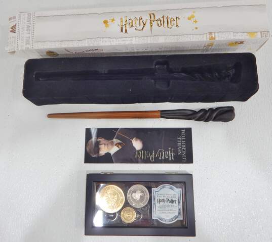Harry Potter Noble Collection Gringotts Bank Replica Coins w/ Bonus Neville Wand image number 1