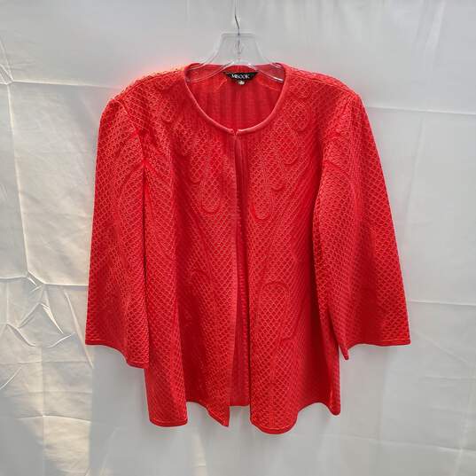 Misook Red Textured 3/4 Sleeve Top Women's Size L image number 1