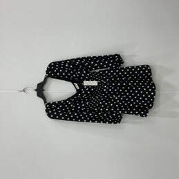 NWT Womens Black Polka Dot Long Sleeve V-Neck Back Zip Mini Dress Size S
