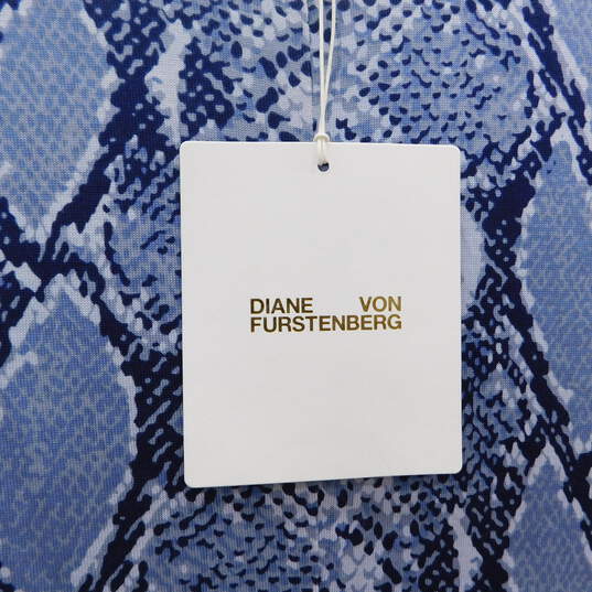 Women's Diane Von Furstenberg Silk Teresa Blue Python Print Dress image number 4