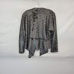 Free People Gray Sequin Lined Draped Open Front Jacket WM Size XS alternative image