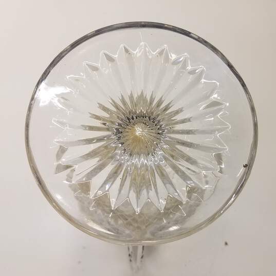 Crystal Cut Glass Vintage Water Pitcher  Etched Flora Motif image number 6
