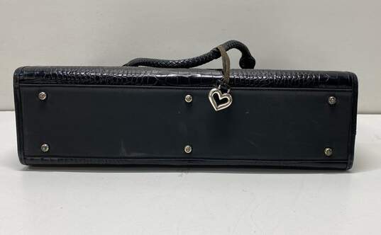 Brighton Snake Embossed Laptop Business Handbag Black image number 5