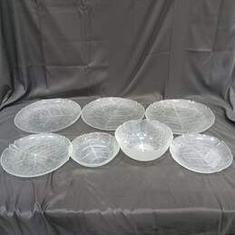Lot of 7 Assorted Arcoroc Maple Leaf Design Plates & Bowls