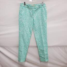 Michael Kors WM's Ankle High Rise Mint Green Print Pants Size 2