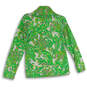 Womens Green Pink Printed Half Zip Skipper Popover Blouse Top Size Small image number 2