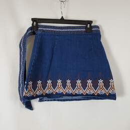 Free People Women Blue Denim Mini Skirt Sz S alternative image