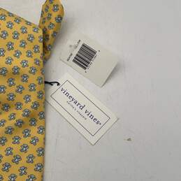 NWT Vineyard Vines Mens Yellow Blue Teddy Bear Print Silk Adjustable Pointed Tie alternative image