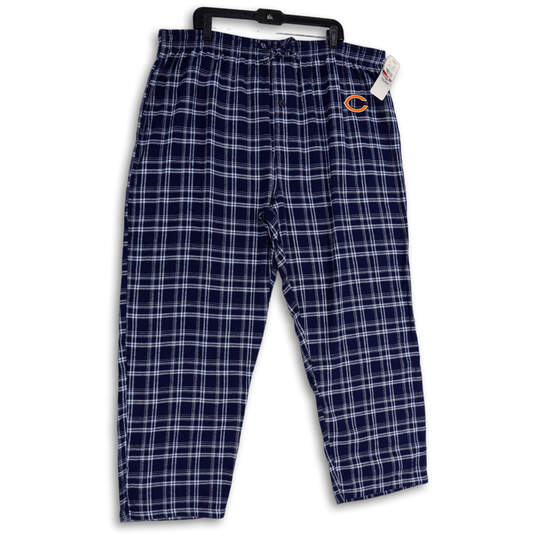 NWT Mens Blue Plaid Chicago Bears Drawstring Cropped Pants Size 2XL image number 4