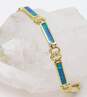 14K Yellow Gold Opal Inlay Bracelet 11.8g image number 2