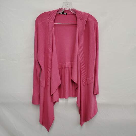 Eileen Fisher WM's Pink Draped Open Front Wrap Sweater Size L image number 1