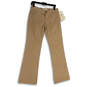 NWT Womens Tan Flat Front Slash Pocket Bootcut Leg Chino Pants Size 26 image number 1