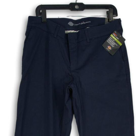 NWT Dickies Womens Navy Blue Twill Flex Slim-Fit Bootcut Leg Chino Pants 10L image number 3