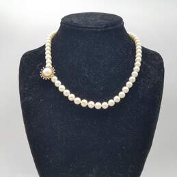 14k Gold Diamond FW Pearl Necklace 31.9g
