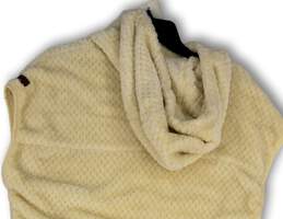 Womens Ivory Fire Side II Sherpa Drawstring Pullover Hoodie Size Medium