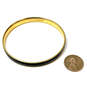 Designer J. Crew Gold-Tone Black Enamel Round Shape Bangle Bracelet image number 3