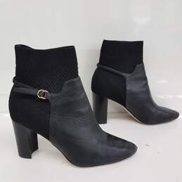 Cole Haan Black Camille Knit Leather Ankle Bootie Size 9.5B