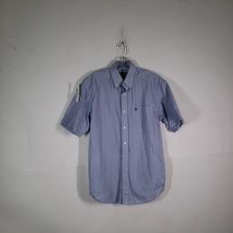 Mens Regular Fit Short Sleeve Collared Button-Up Shirt Size Medium