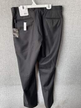 Mens Black Wool Flat Front Slim Fit Dress Pants Size 34X32 T-0507559-L alternative image