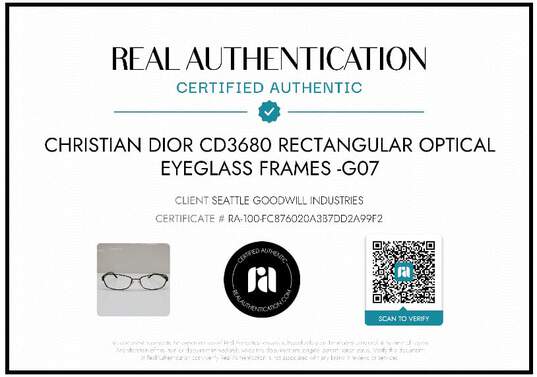 AUTHENTICATED CHRISTIAN DIOR CD3680 EYEGLASS FRAMES image number 2