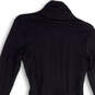 Womens Black Long Sleeve Waffle Knit Tie Waist Sleepwear Robe Size XXS image number 4