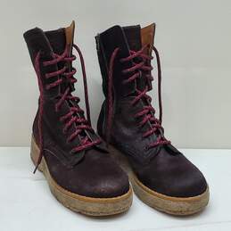 Free People Cow Fir Lace Up Boots Size 40 EU