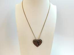 Nicky Butler Sterling Silver Multi Stone Garnet Heart Pendant Necklace 16.8g