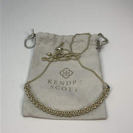 Designer Kendra Scott Gold-Tone Link Chain Choker Necklace With Dust Bag