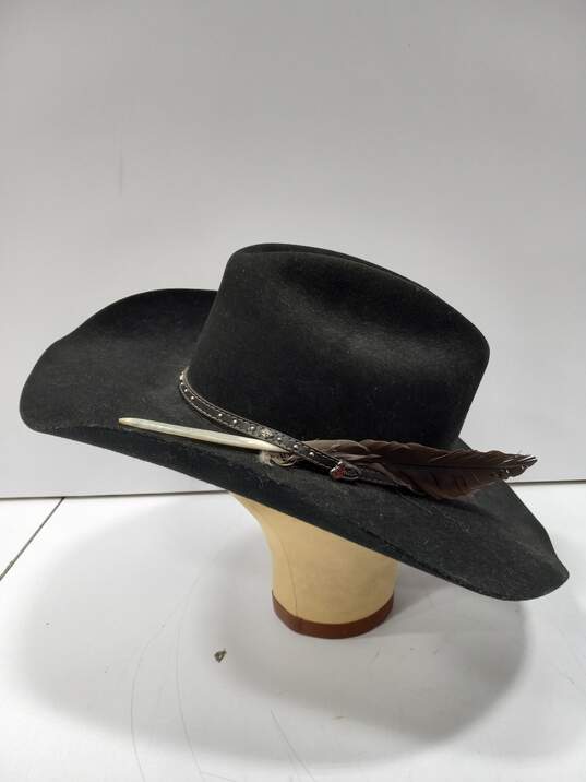 Justin Men's Black Wool Cowboy Hat Size 7 1/8 image number 2