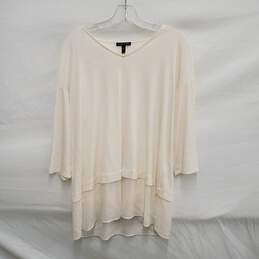 Eileen Fisher WM's 100% Silk Ivory V-Neck Blouse Size S/P