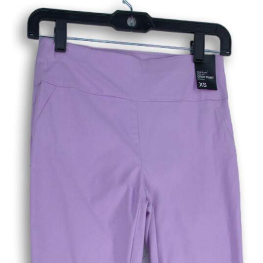 NWT 7th Avenue NY&C Design Studio Womens Purple High-Waist Cropped Pants Sz XS image number 3