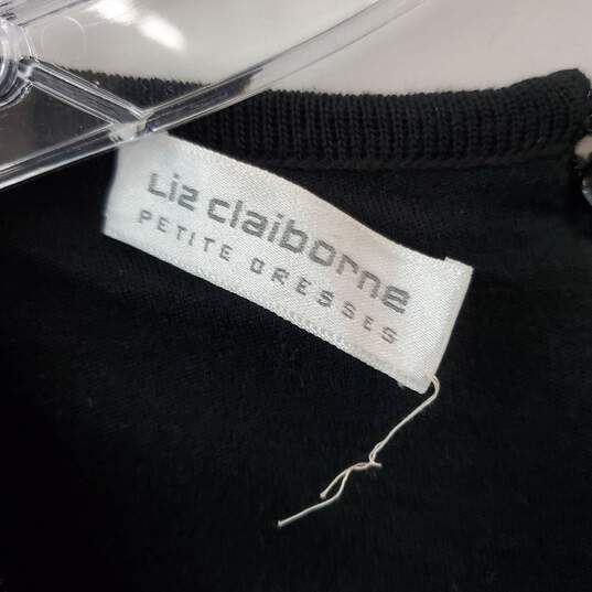 Liz Claiborne Vintage Black Wool Blend Beaded Fit & Flare Midi Dress WM Size M NWT image number 3