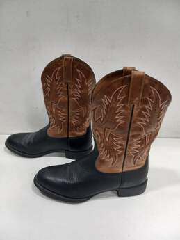 Ariat Men's Style# 34919 Embroidered Black/Brown Cowboy Boots Size 12D alternative image