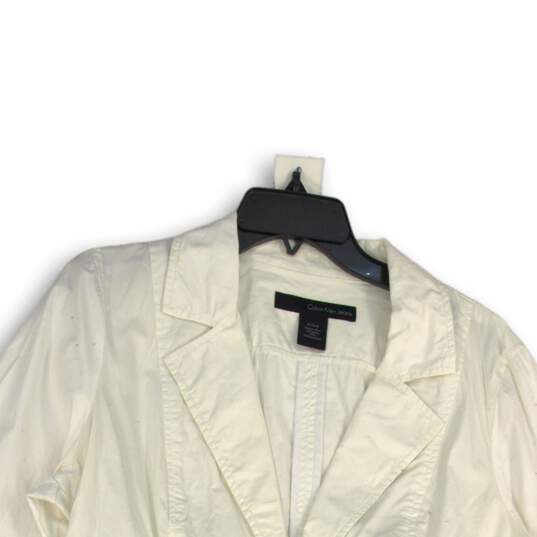 NWT Calvin Klein Jeans Womens White Collared Long Sleeve Button Front Jacket XL image number 3