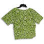 NWT Womens Green Printed Short Sleeve Pullover Blouse Top Size Medium image number 2