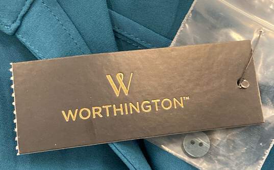 Worthington Blue Long Sleeve Blouse - Size Medium image number 6