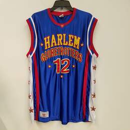 Mens Blue Harlem Globetrotters #12 Sleeveless Basketball Jersey Size XL