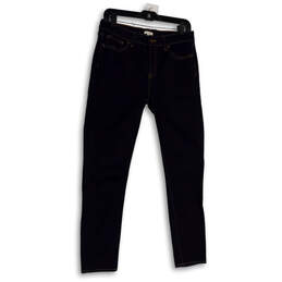 Womens Blue Denim Dark Wash Pockets Stretch Skinny Leg Jeans Size 28x28