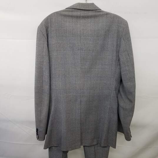 Yves Saint Laurent Vintage Men's Gray Plaid 2-Piece Set Suit Jacket & Pants image number 2