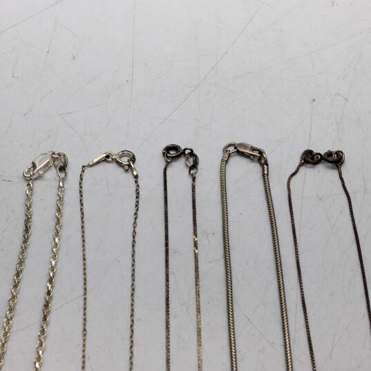 Assortment of 5 Sterling Silver Necklace Chains - 19.4g image number 11