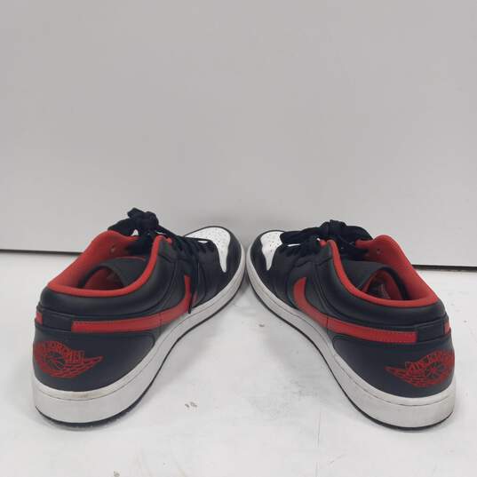 Nike Men's Black/Red/White Air Jordan 1 Low Sneakers Size 13 image number 3