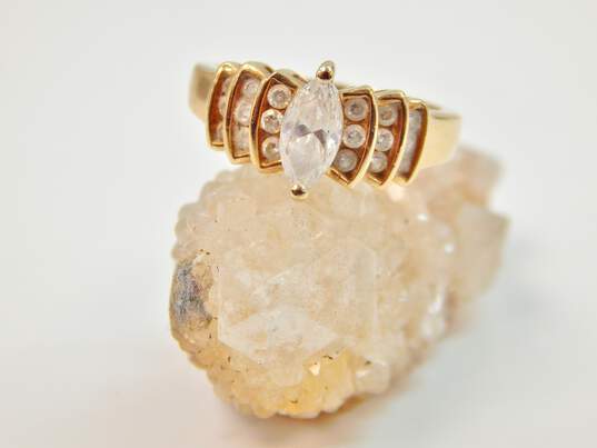 10k Yellow Gold Marquise CZ Tiered Ring 3.4g image number 7