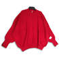 NWT Womens Red Knitted Crew Neck Long Sleeve Pullover Sweater Size Large image number 1