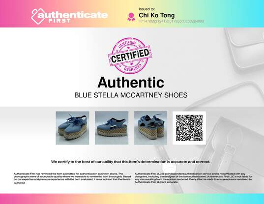 Authentic Stella McCartney Blue Platform Shoe W 6.5 image number 8