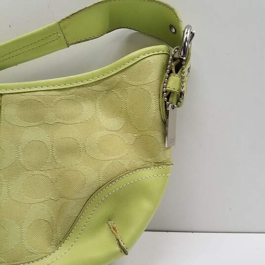 Buy the Coach Monogrammed Shoulder Bag Lime Green