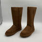 NIB Womens Elle Tall 1963W Brown Suede Round Toe Mid-Calf Snow Boots Size 9 image number 4