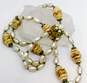 Vintage Miriam Haskell Goldtone Wavy Iridescent Stacked & Faux Pearls Beaded Necklace 43g image number 3