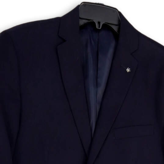 Mens Blue Notch Lapel Long Sleeve Single Breasted Two Button Blazer Size 44 image number 3
